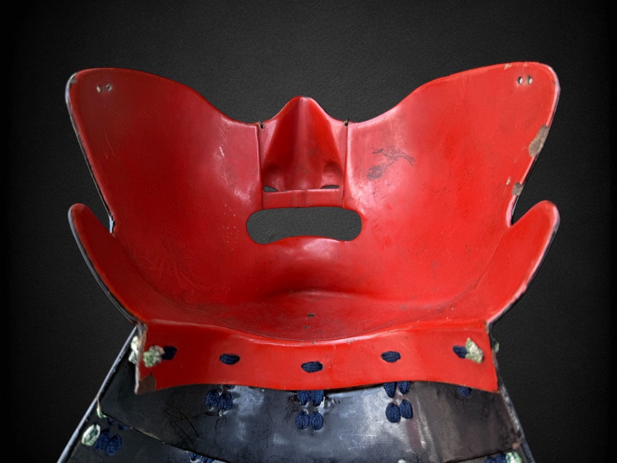 Wrought Iron Mempo Samurai Half Mask - Edo Period (1603 - 1868).-photo-4