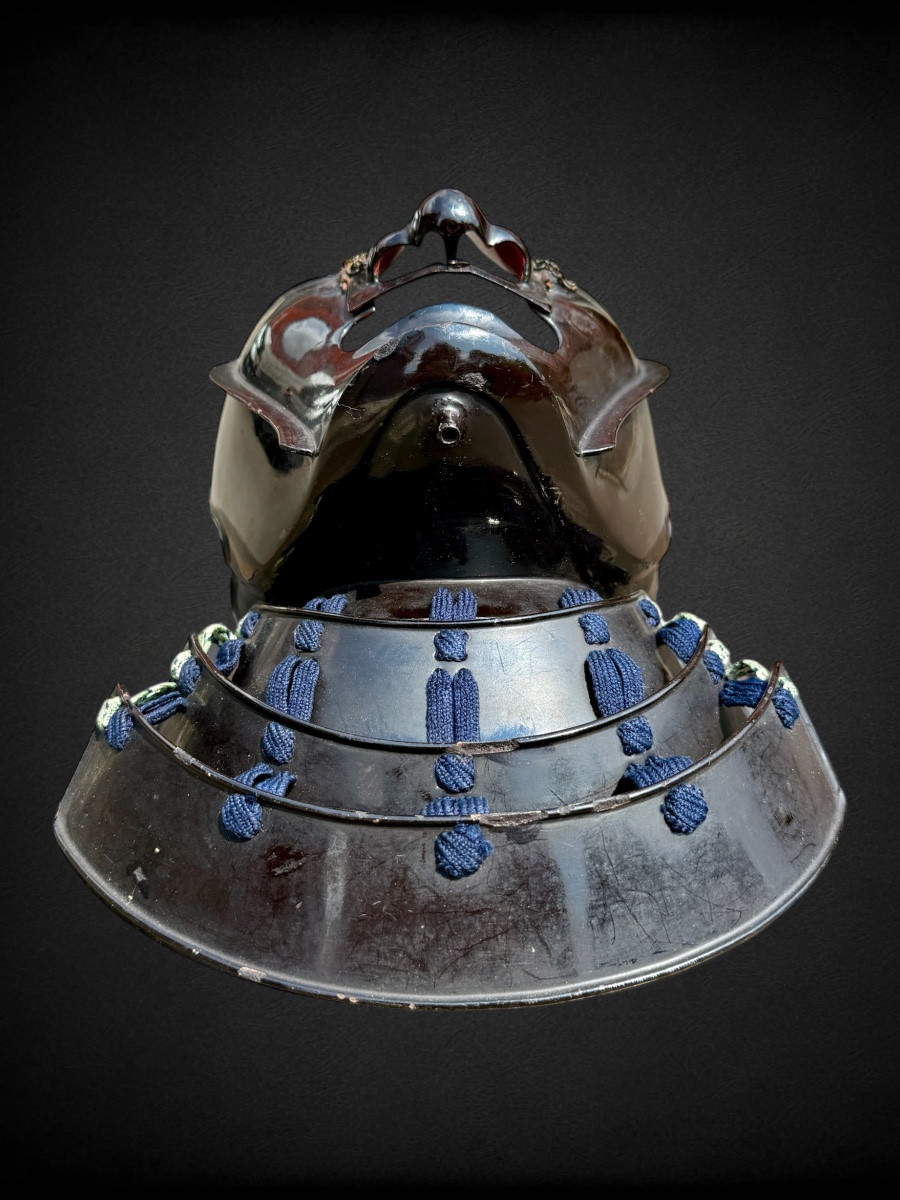 Wrought Iron Mempo Samurai Half Mask - Edo Period (1603 - 1868).-photo-8