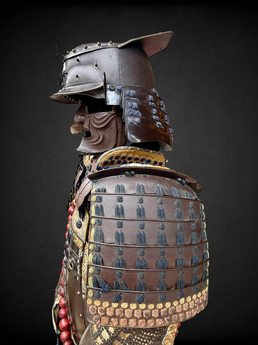 Complete Samurai Armor, Very Rare Saiga Type Kabuto - Edo Period (1603 - 1868).-photo-4