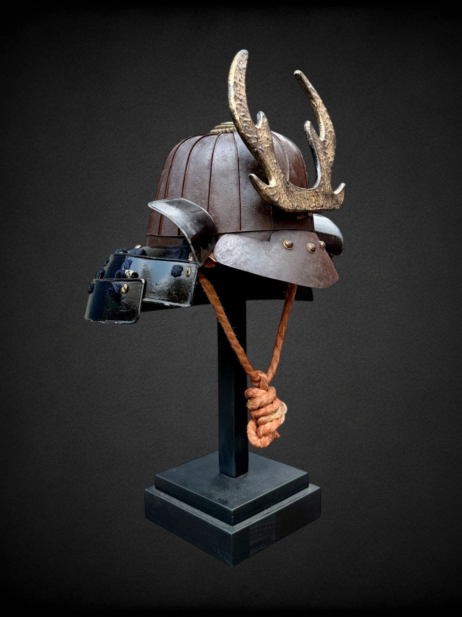 16-slat Wrought Iron Samurai Kabuto - Edo Period (1603-1868).-photo-3
