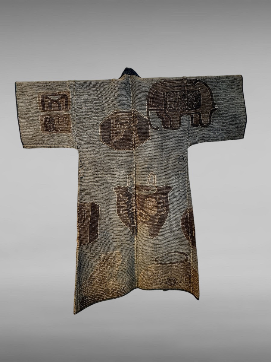 Japanese Firefighter Kimono "hikeshi-banten" - Meiji Period (1868-1912).-photo-2