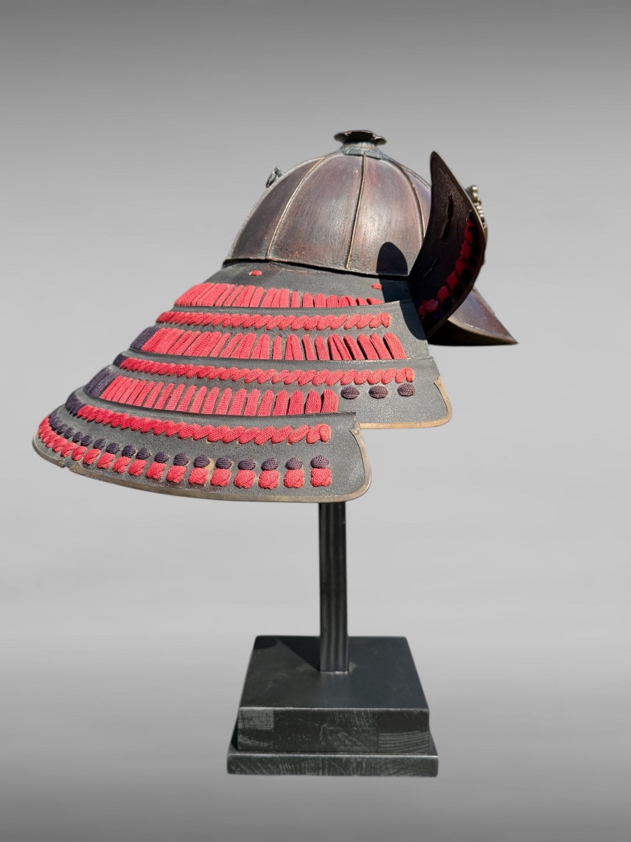 Rare Copper Lacquered Samurai Kabuto - Edo Period (1603-1868).-photo-3