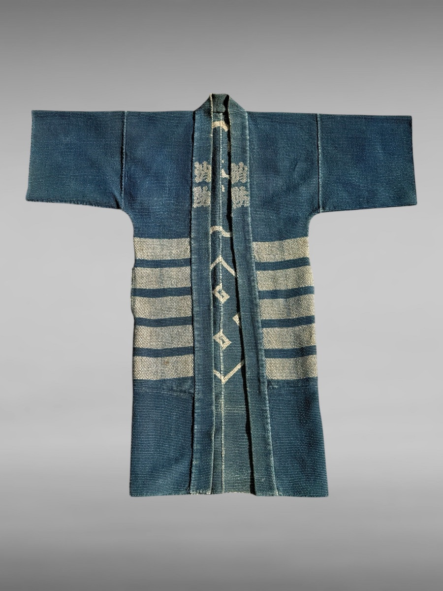 Japanese Firefighter Kimono "hikeshi-banten" - Meiji Period (1868-1912).-photo-2