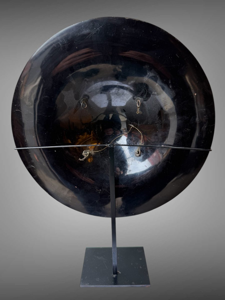 Jingasa japonais avec un dragon laque tres en relief Periode Edo-photo-4