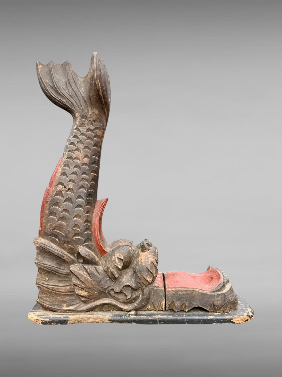 Polychrome Carved Wooden Katanakake - Meiji Period (1868-1912).-photo-2