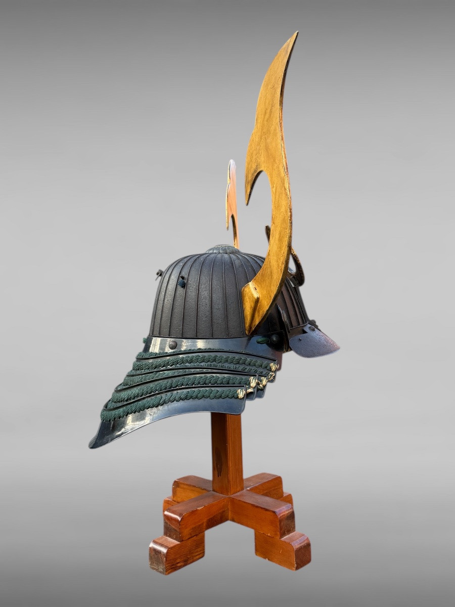 Kabuto De Samurai du clan Matsura à 32 Lamelles En Fer Forgé, signé - Période Edo (1603-1868).-photo-3