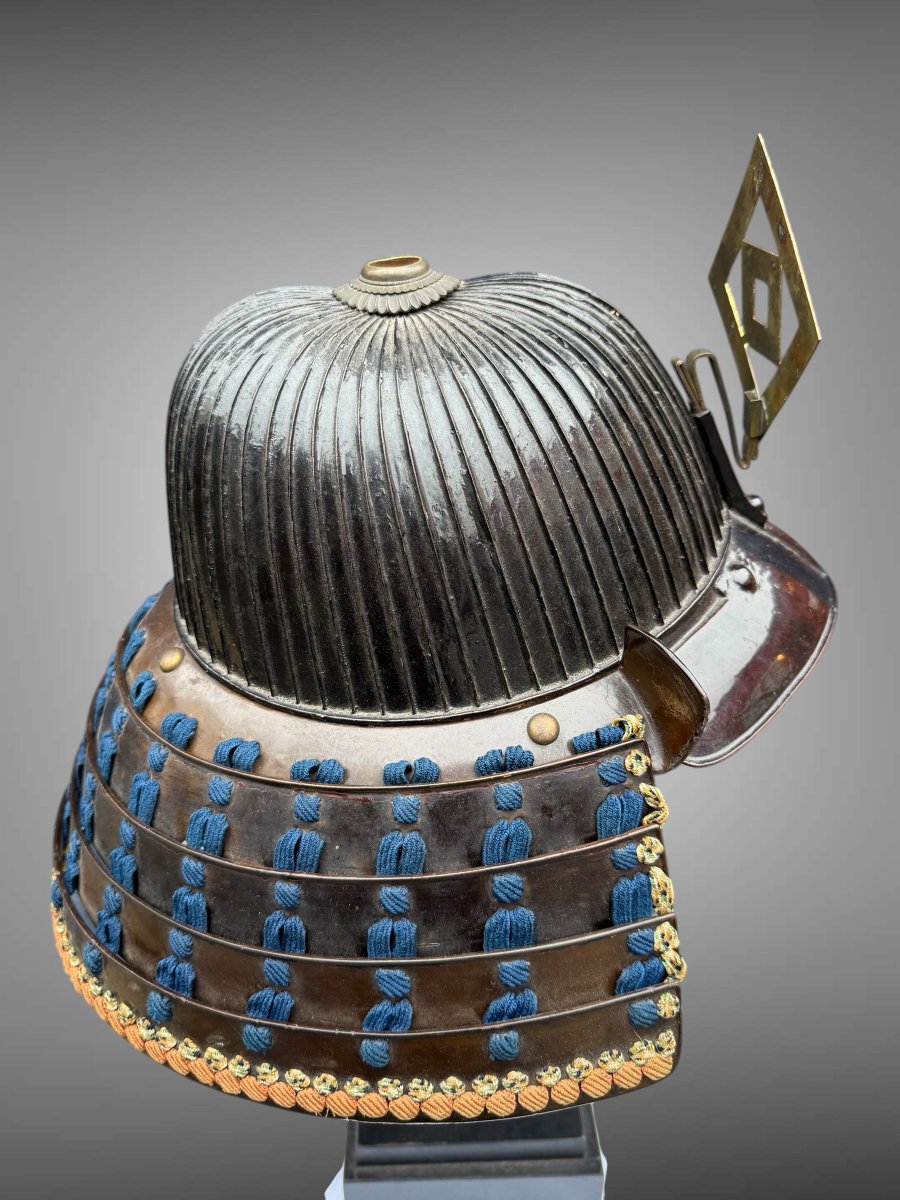 Samurai Kabuto With 62 Lacquered Wrought Iron Blades - Edo Period (1603-1868).-photo-4