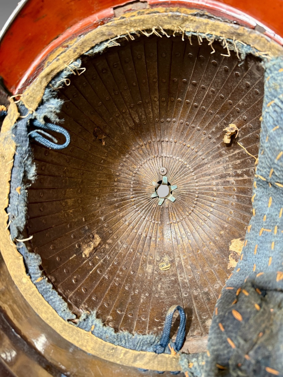 Kabuto De Samurai clan Asakura à 62 Lamelles saotome, signé Ieharu - Période Edo (1603-1868).-photo-7