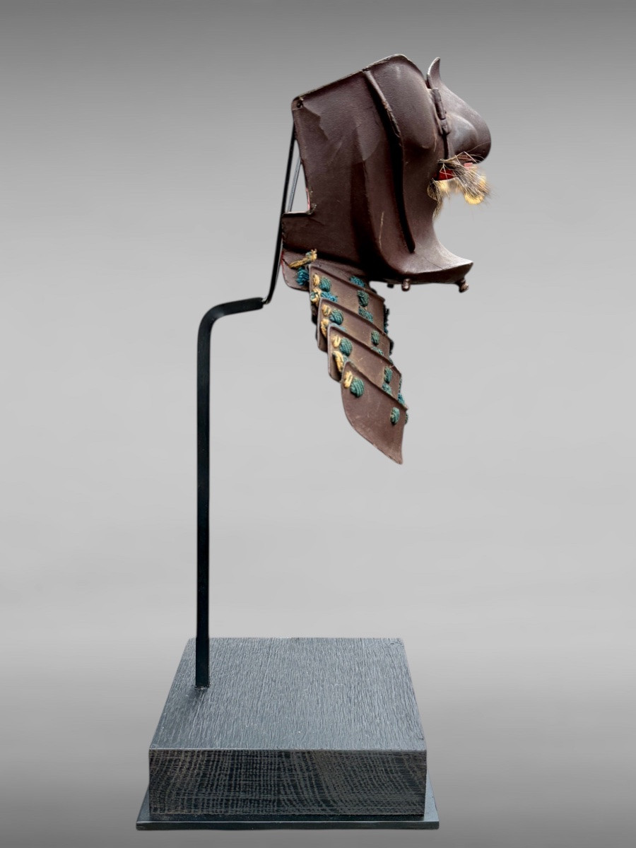 Samurai Half Mask Mempo - Edo Period (1603-1868).-photo-3