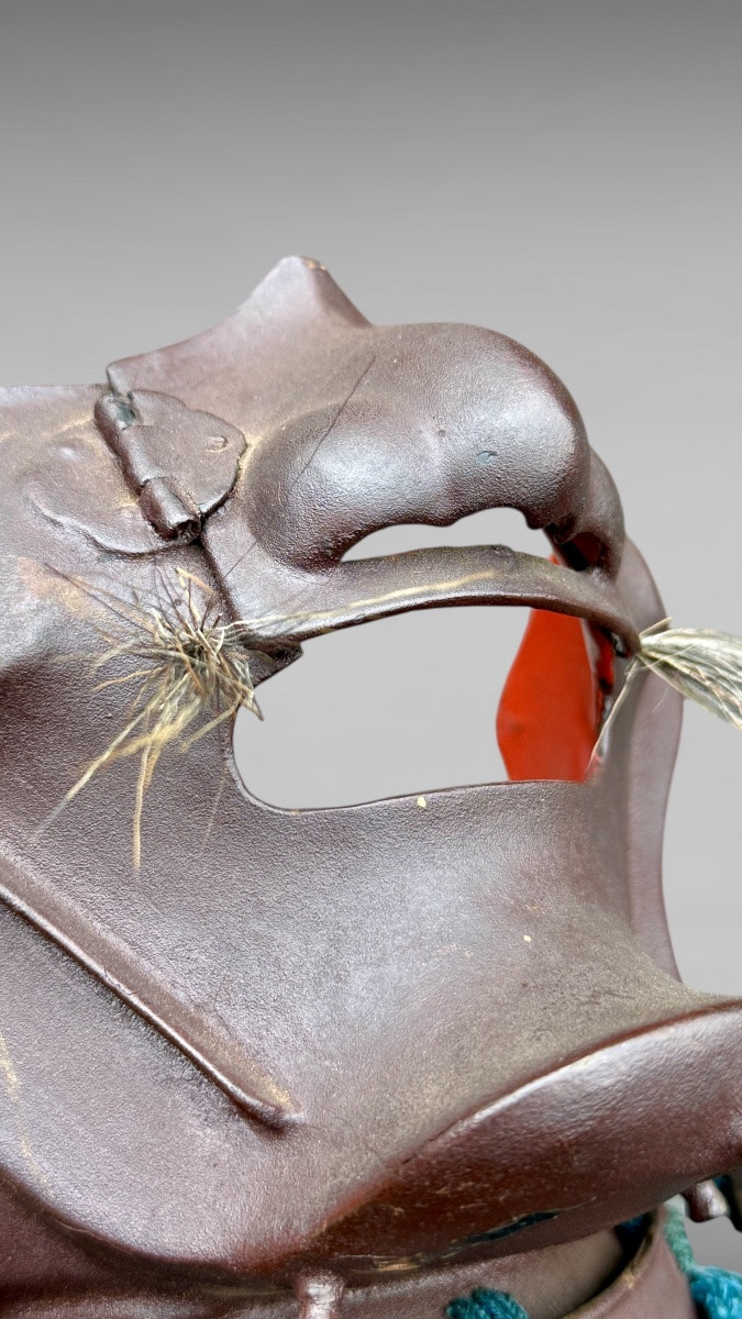 Samurai Half Mask Mempo - Edo Period (1603-1868).-photo-6