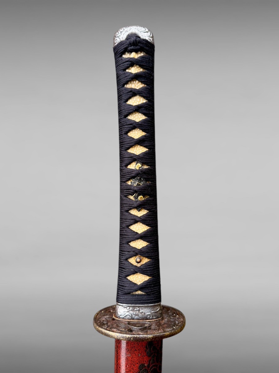 Sabre Japonais Katana, belle saya finement laquée - Période Edo (1603-1868).-photo-3