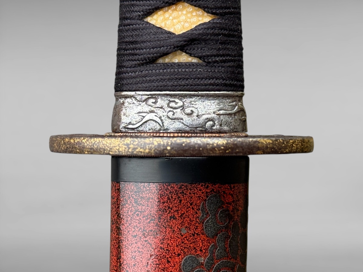 Sabre Japonais Katana, belle saya finement laquée - Période Edo (1603-1868).-photo-4