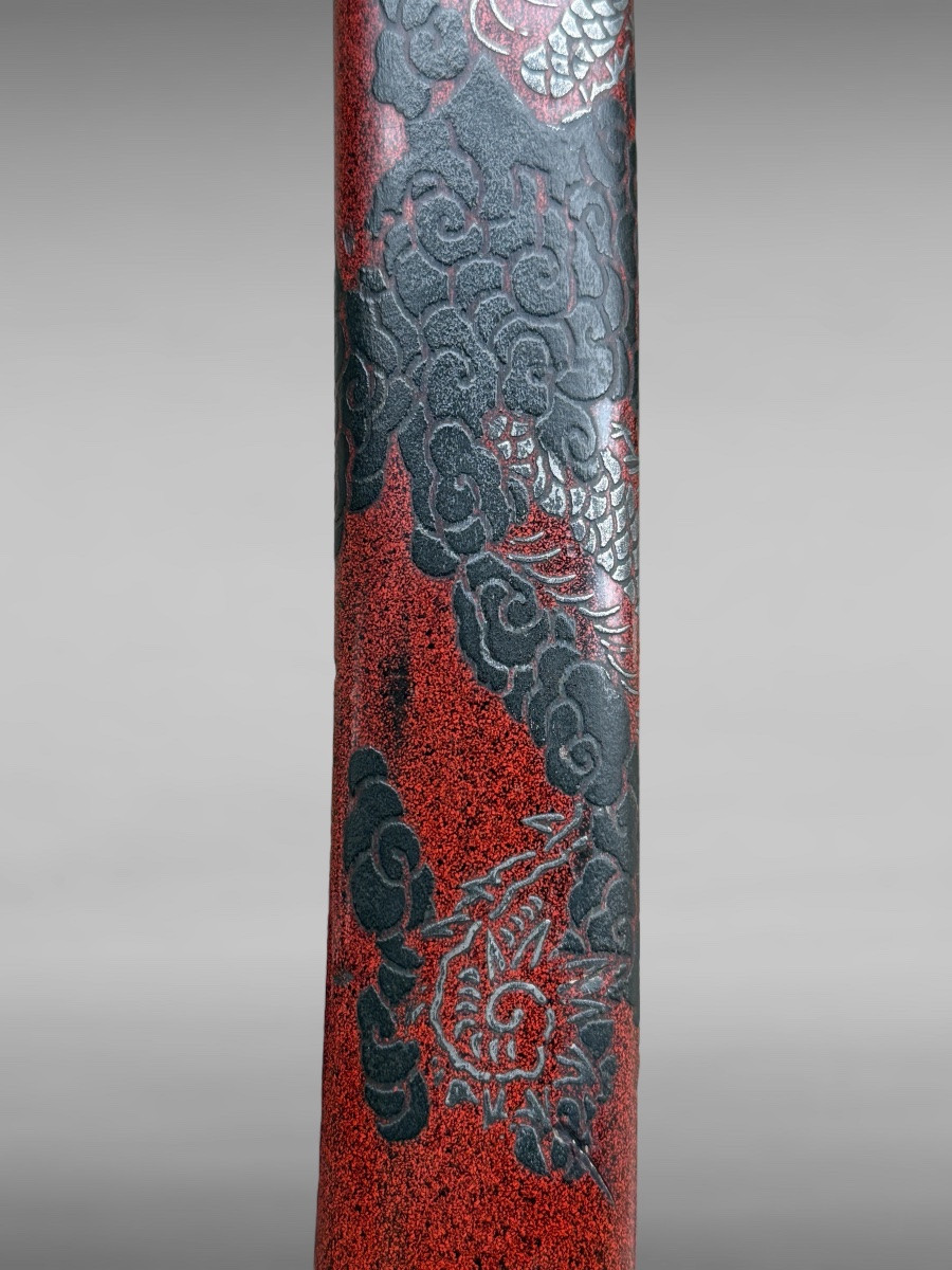 Sabre Japonais Katana, belle saya finement laquée - Période Edo (1603-1868).-photo-2