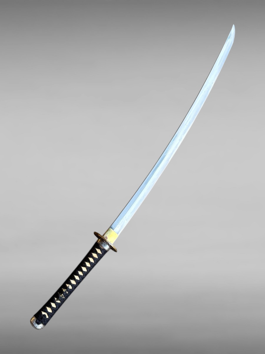 Sabre Japonais Katana, belle saya finement laquée - Période Edo (1603-1868).-photo-4