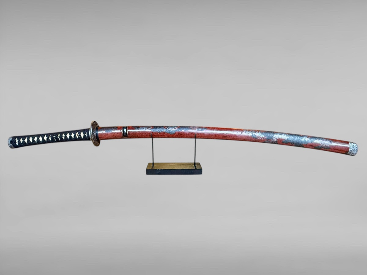 Sabre Japonais Katana, belle saya finement laquée - Période Edo (1603-1868).