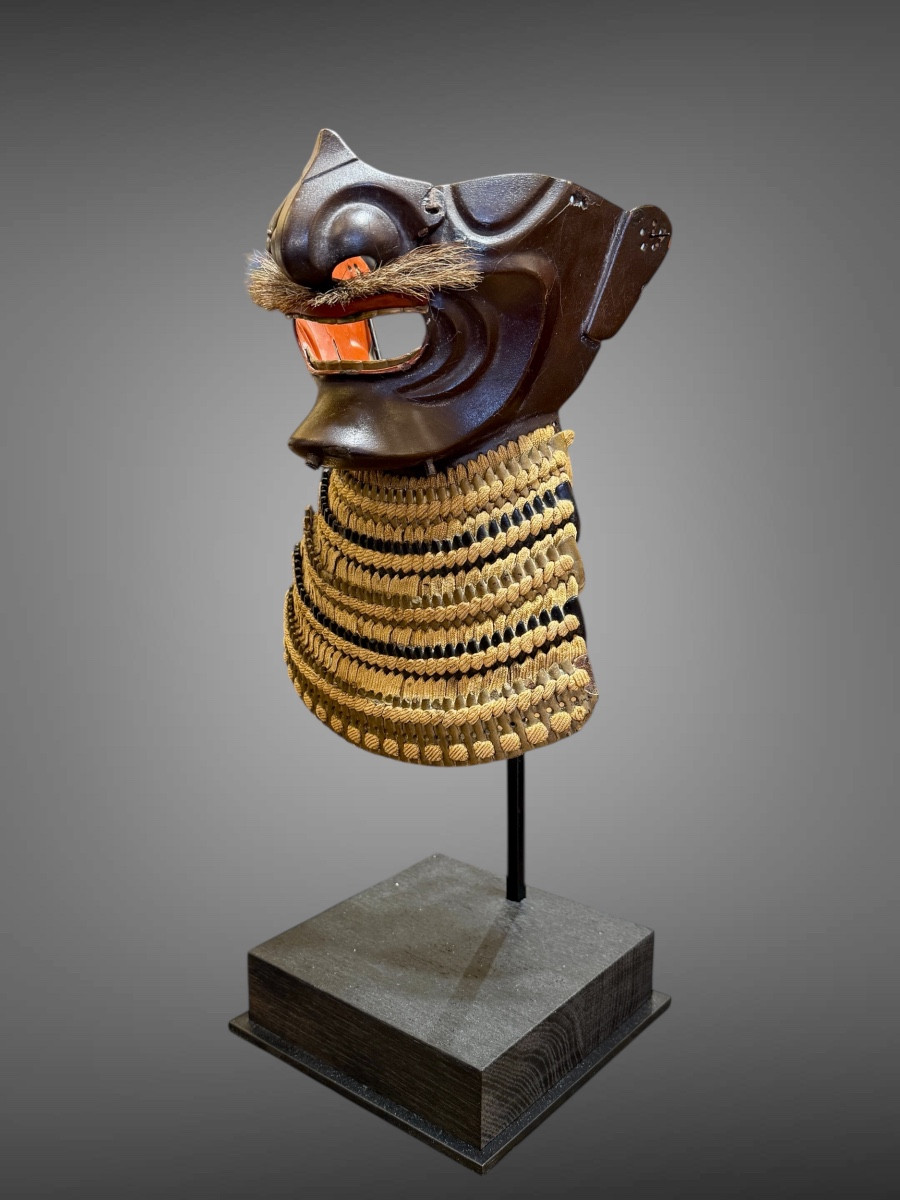Demi Masque De Samuraï Mempo - Période Edo (1603-1868).