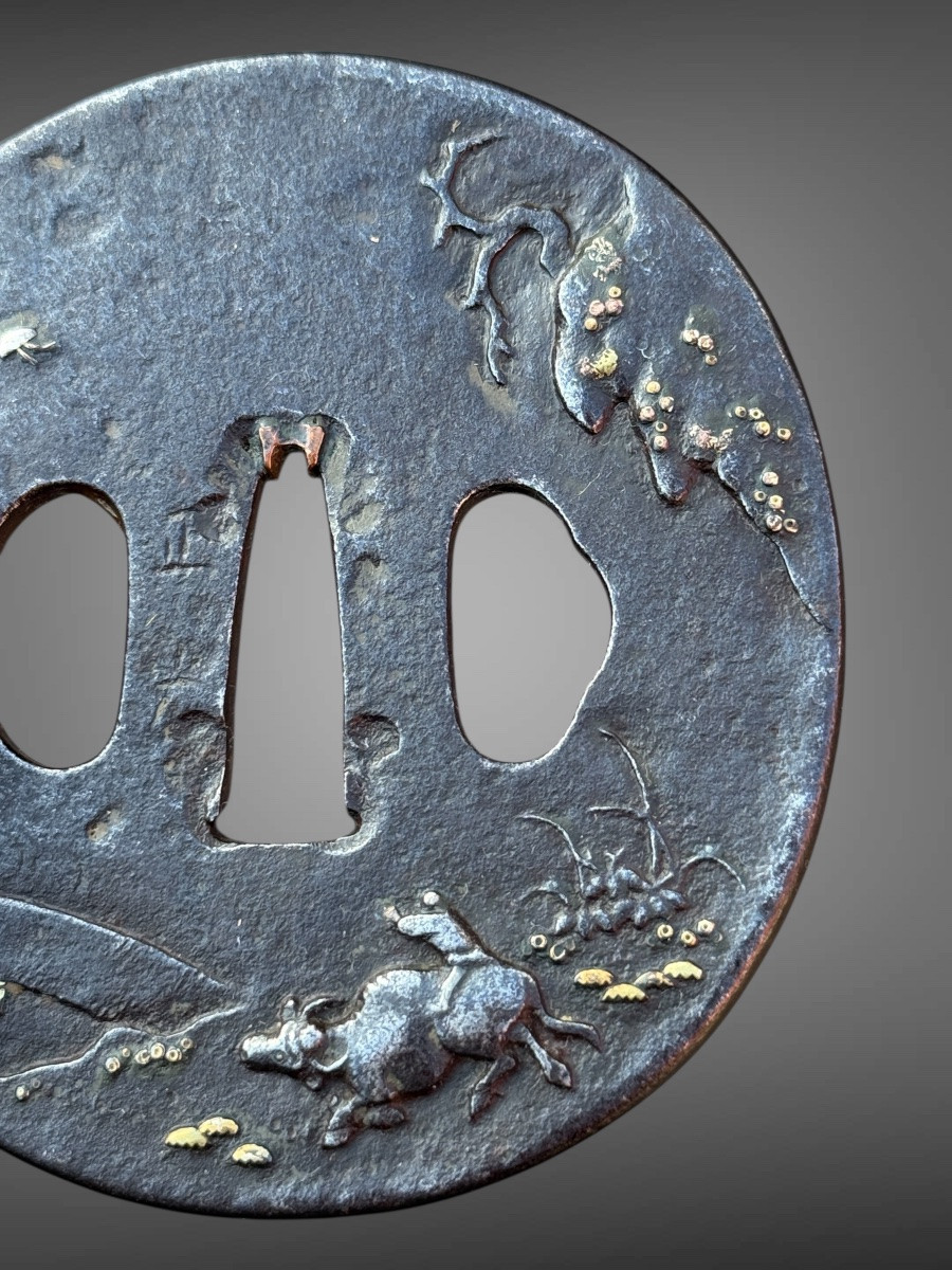 Tsuba Nagamaru-gata In Iron, Edo Period (1603-1868).-photo-3