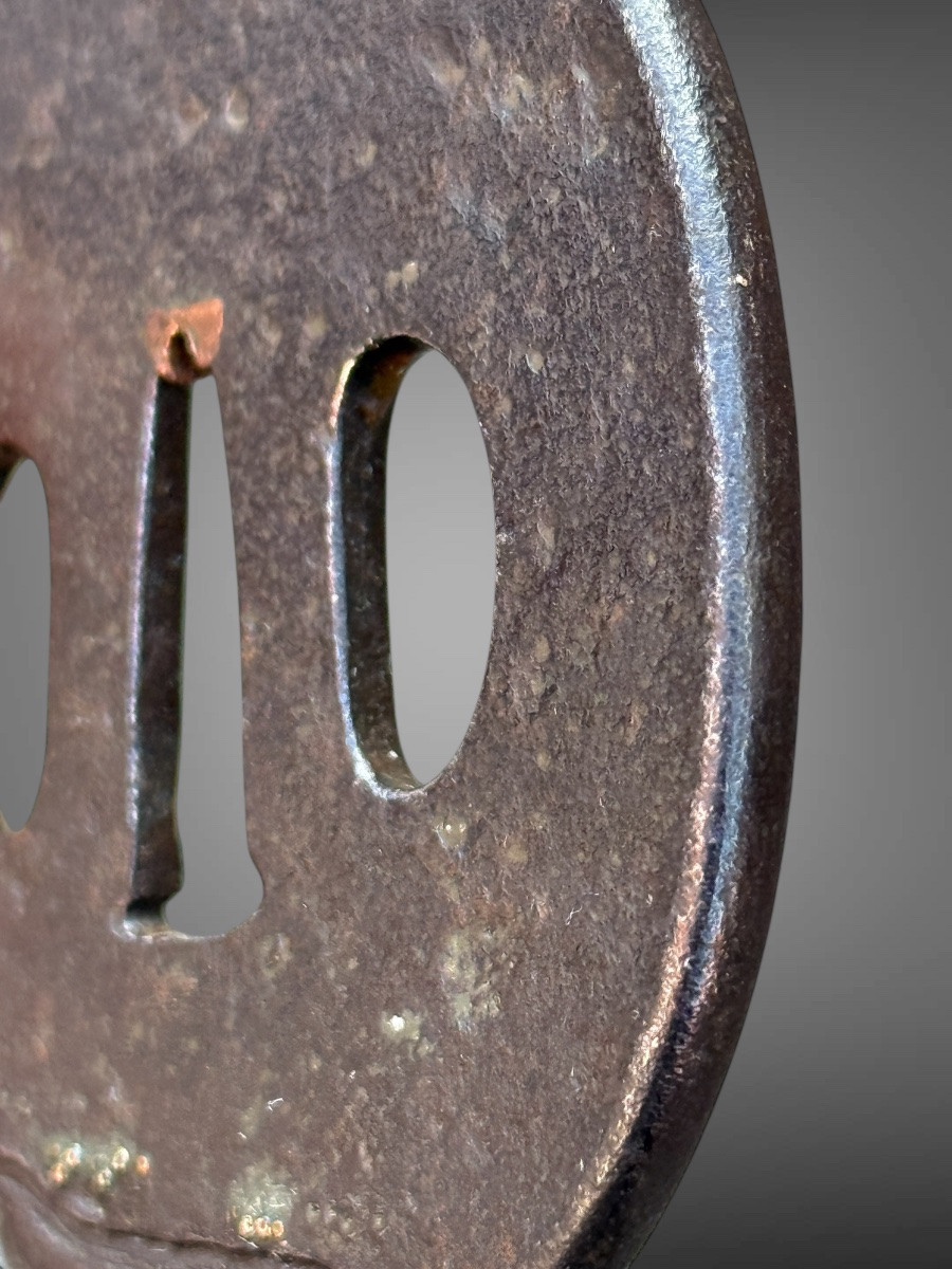 Tsuba Nagamaru-gata In Iron, Edo Period (1603-1868).-photo-5