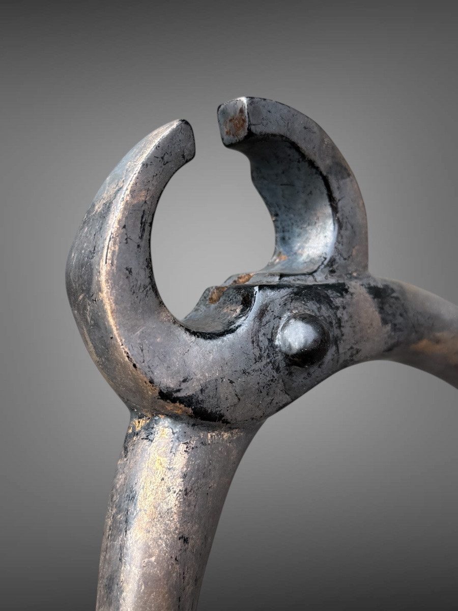 Carved Wooden Maetate Depicting A Pair Of Tongs - Edo Period (1603 - 1868).-photo-3