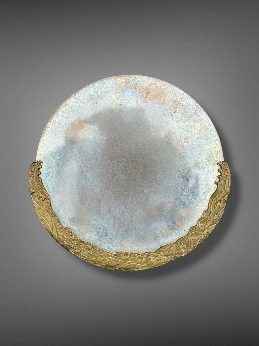 Maetate Depicting The Lunar Disk In Foaming Waves, Kasai Clan - Edo (1603-1868).-photo-3