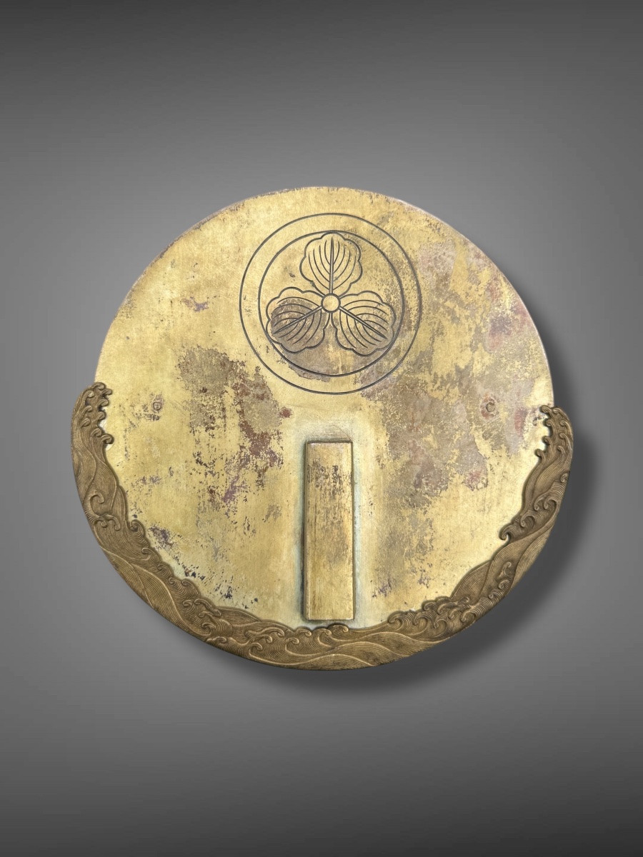 Maetate Depicting The Lunar Disk In Foaming Waves, Kasai Clan - Edo (1603-1868).-photo-5