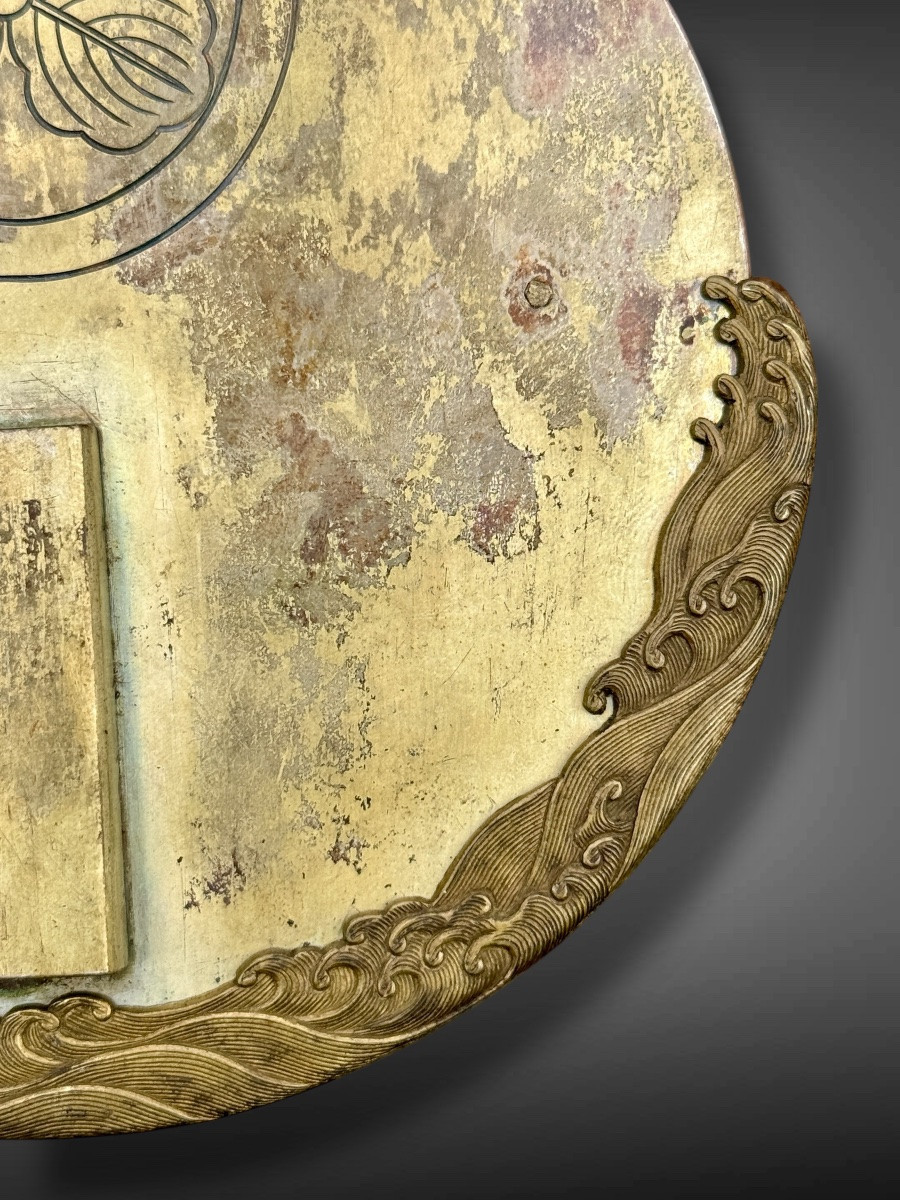 Maetate Depicting The Lunar Disk In Foaming Waves, Kasai Clan - Edo (1603-1868).-photo-6