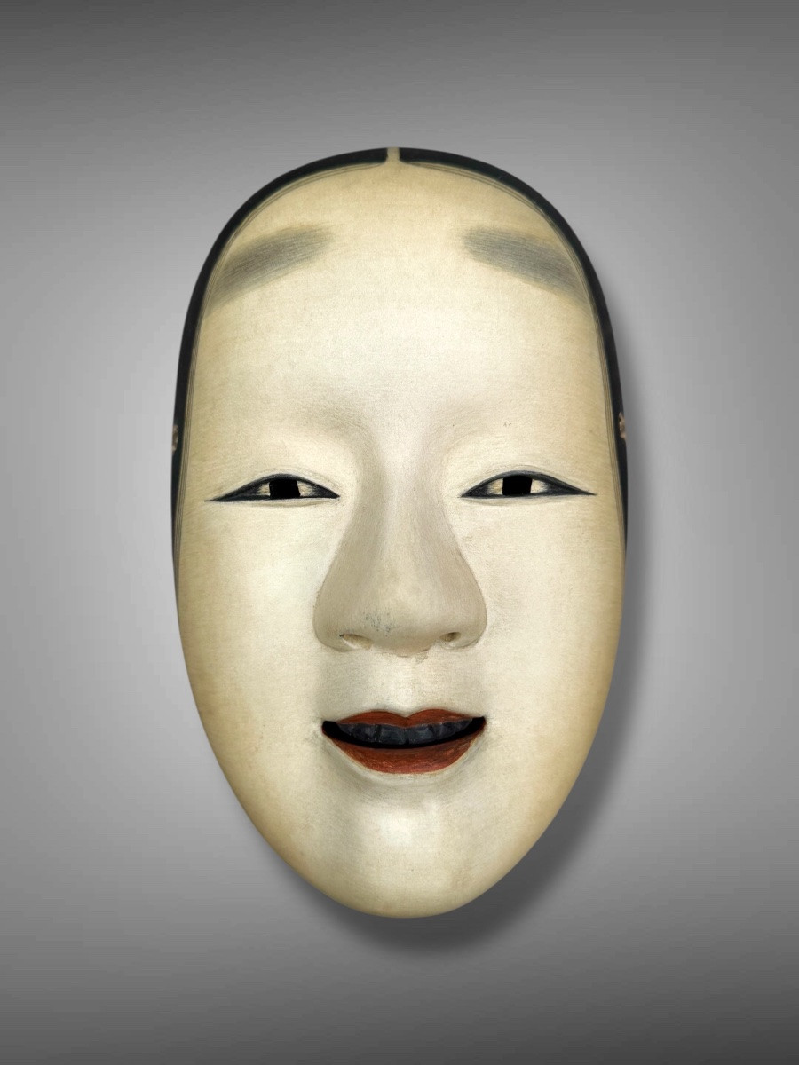 Meeting Of Two Noh Theatre Masks - Meiji Period (1868-1912). -photo-3