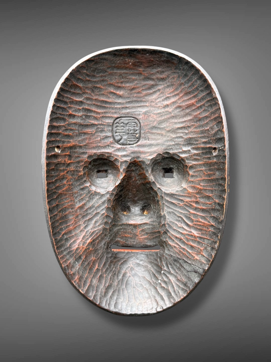 Meeting Of Two Noh Theatre Masks - Meiji Period (1868-1912). -photo-4