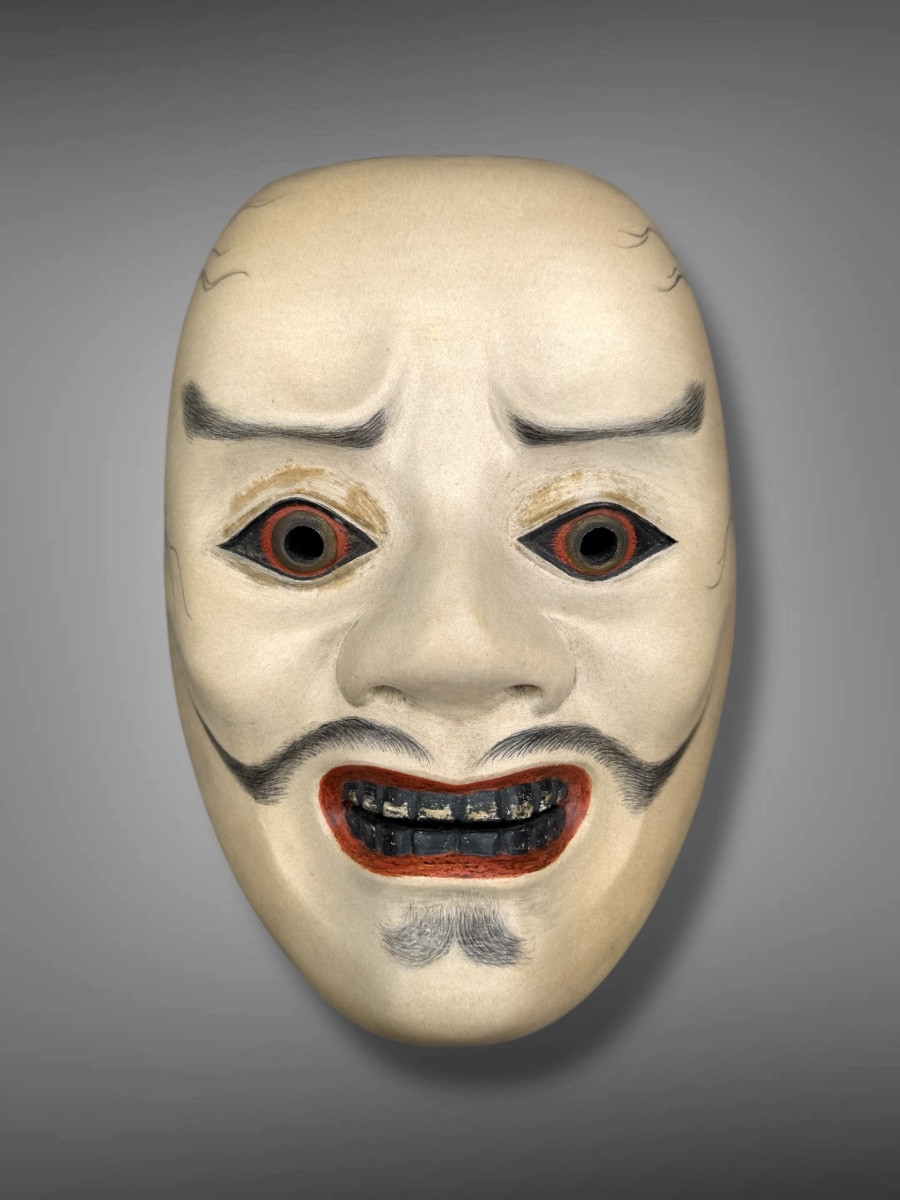 Meeting Of Two Noh Theatre Masks - Meiji Period (1868-1912). -photo-6