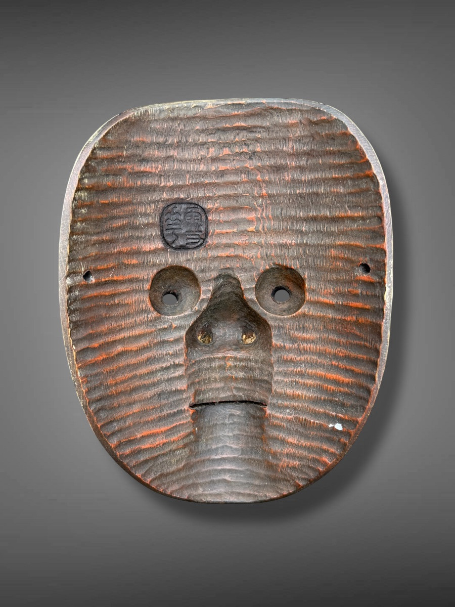 Meeting Of Two Noh Theatre Masks - Meiji Period (1868-1912). -photo-7