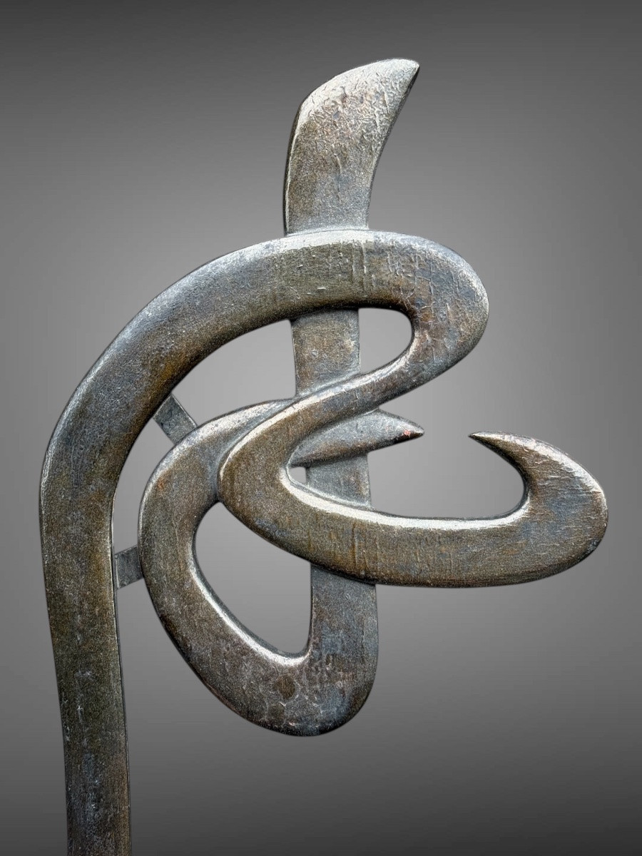 Important maedate figurant le caractère « Serpent » - Période Edo (1603-1868).-photo-3