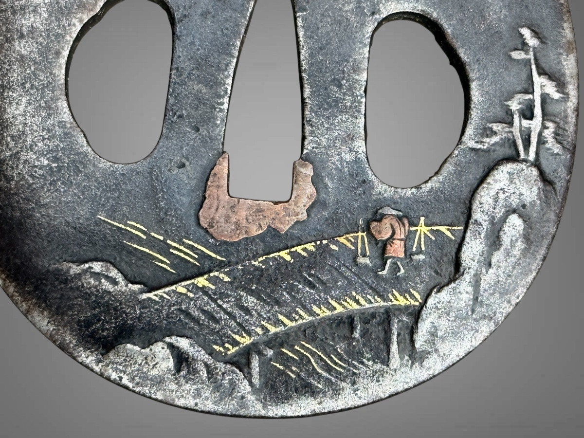 Iron Tsuba Maru-gata, Edo Period (1603-1868).-photo-1