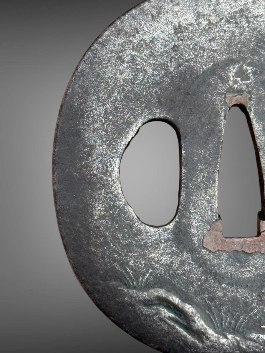 Iron Tsuba Maru-gata, Edo Period (1603-1868).-photo-3