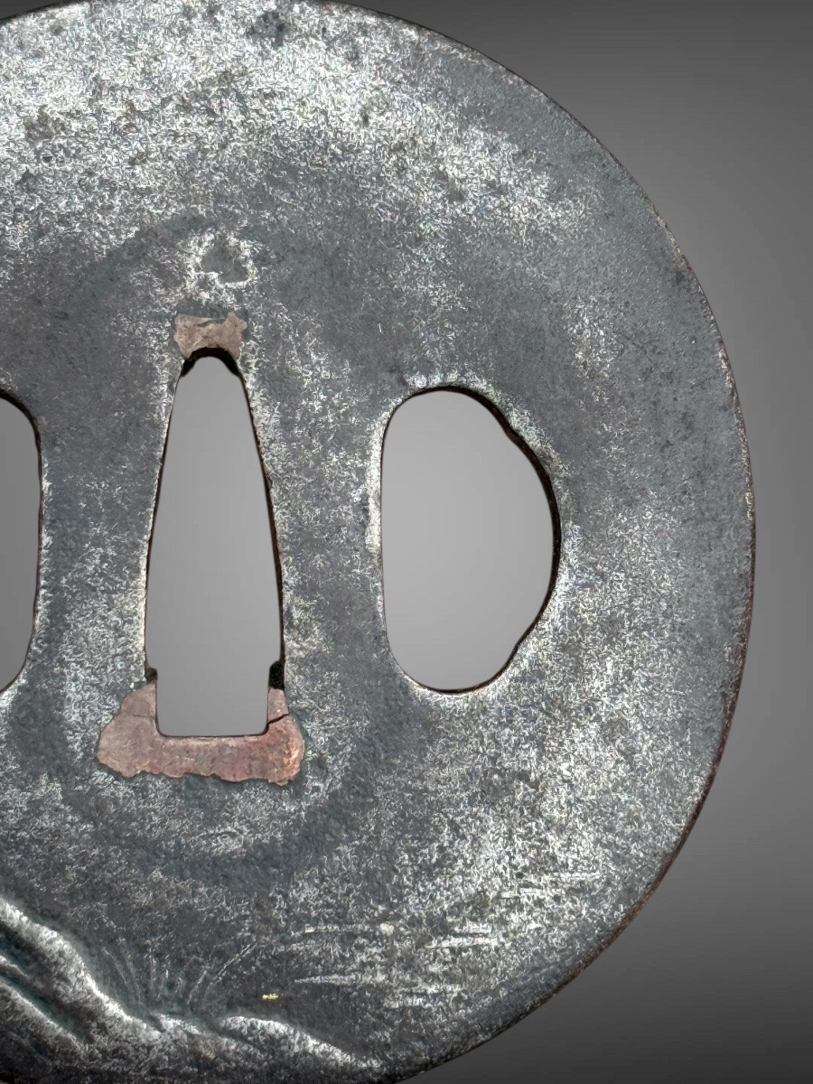 Iron Tsuba Maru-gata, Edo Period (1603-1868).-photo-4