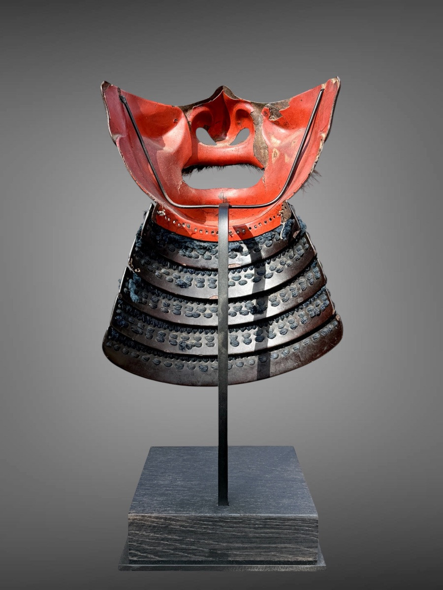 Half Samurai Mempo Mask - Edo Period (1603-1868).-photo-4