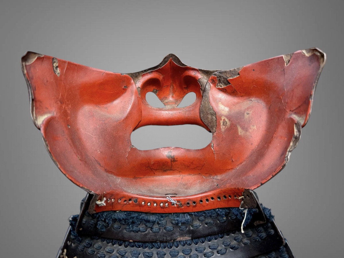 Half Samurai Mempo Mask - Edo Period (1603-1868).-photo-5
