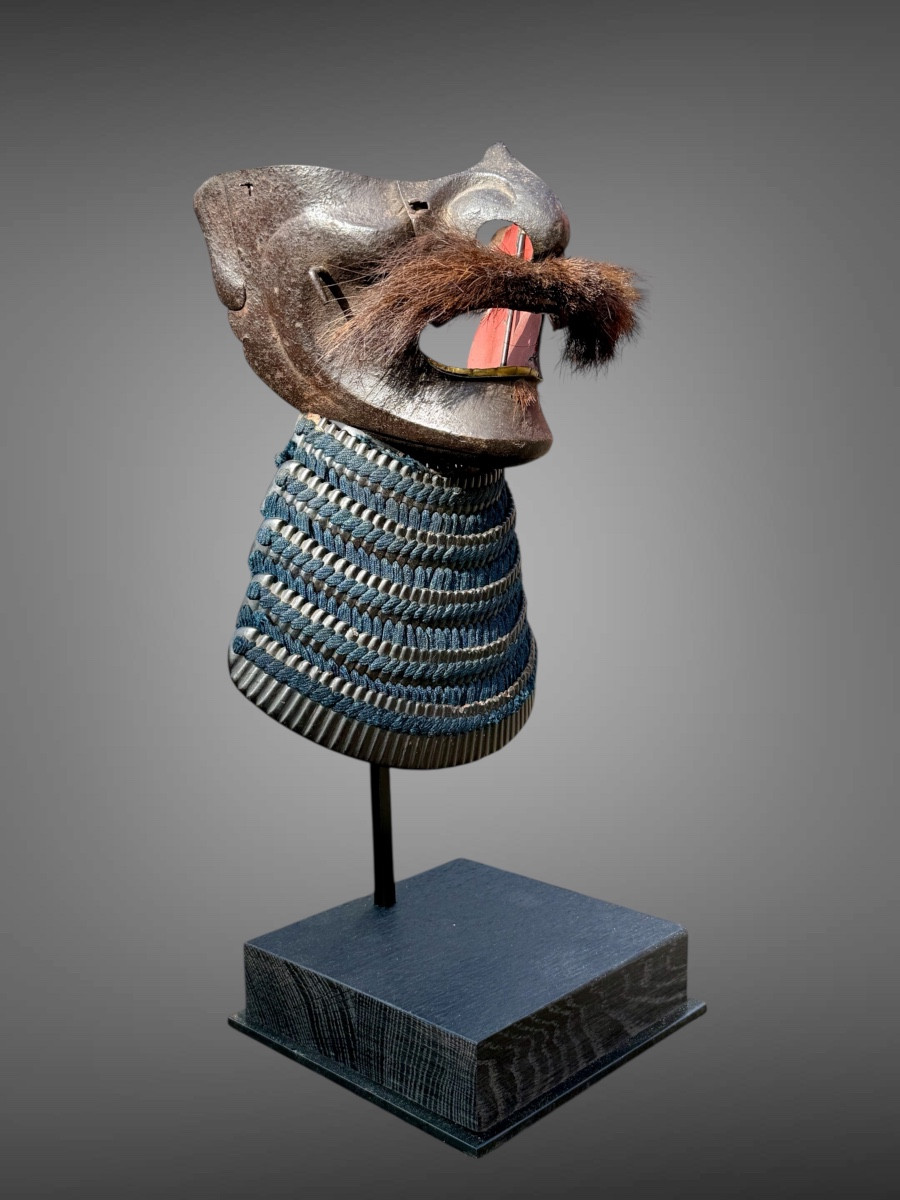 Half Samurai Mempo Mask - Edo Period (1603-1868).
