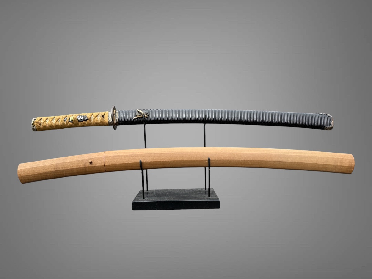 Japanese Wakizashi Sword Attributed To Fujiwara Munemishi, Nbthk Hozon Certificate - Late Edo. -photo-2