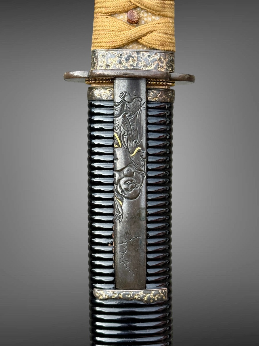 Japanese Wakizashi Sword Attributed To Fujiwara Munemishi, Nbthk Hozon Certificate - Late Edo. -photo-2