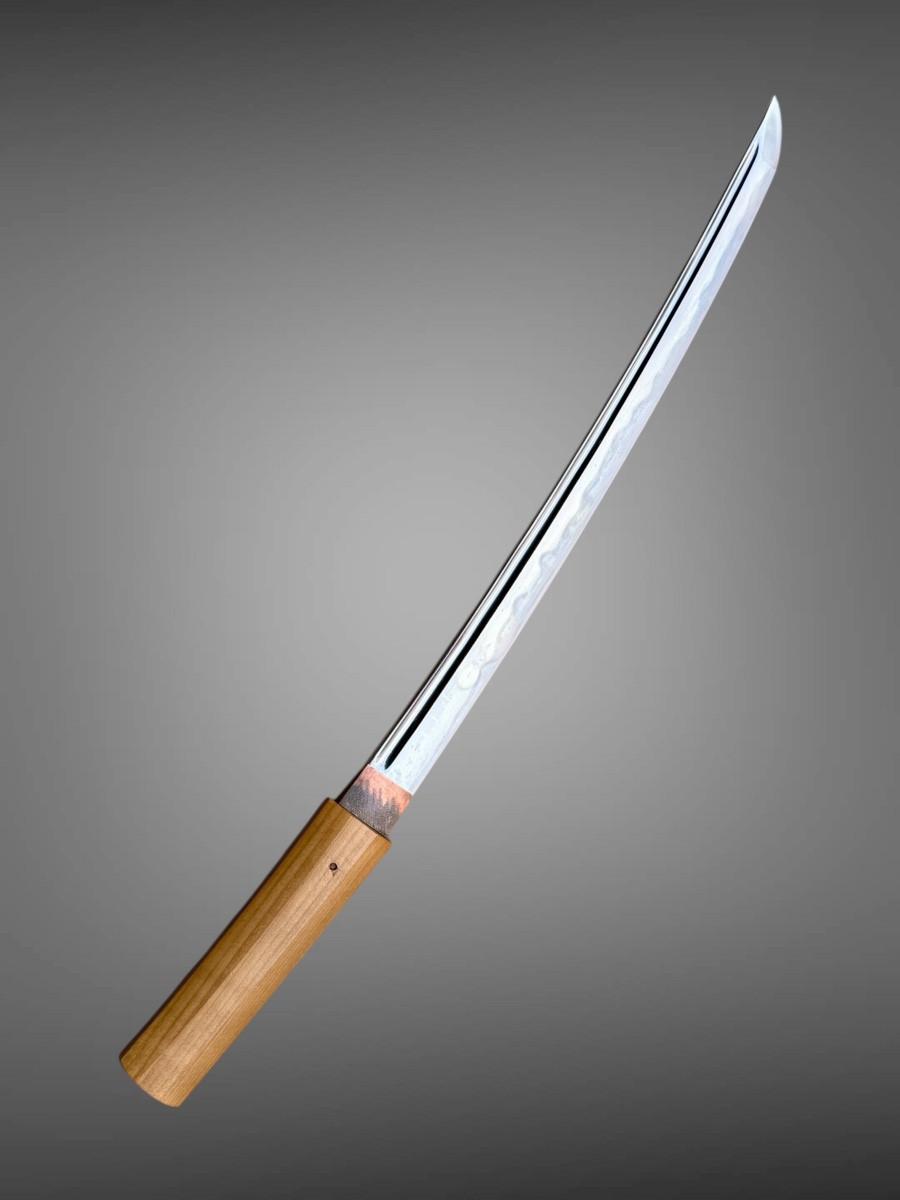 Japanese Wakizashi Sword Attributed To Fujiwara Munemishi, Nbthk Hozon Certificate - Late Edo. -photo-5