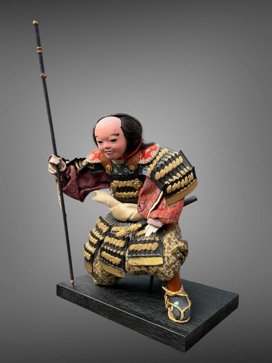 Poupée Musha Ningyô Figurant un écuyer - Période Showa (1926-1989).-photo-2