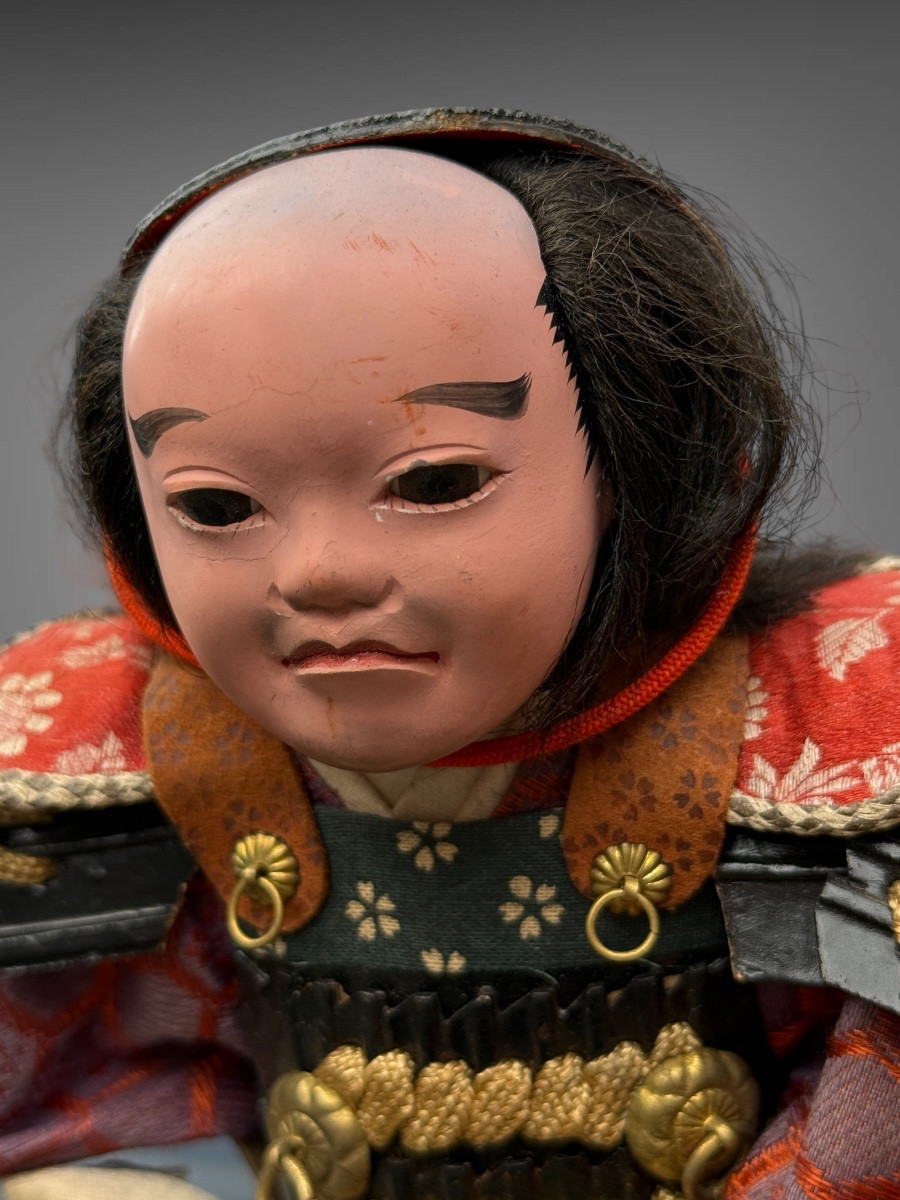 Poupée Musha Ningyô Figurant un écuyer - Période Showa (1926-1989).-photo-2