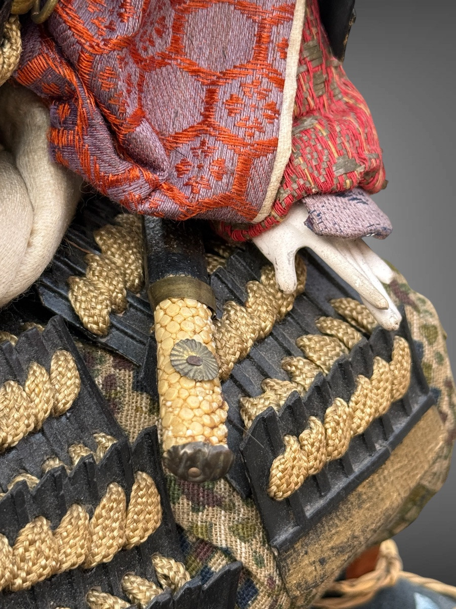 Poupée Musha Ningyô Figurant un écuyer - Période Showa (1926-1989).-photo-3