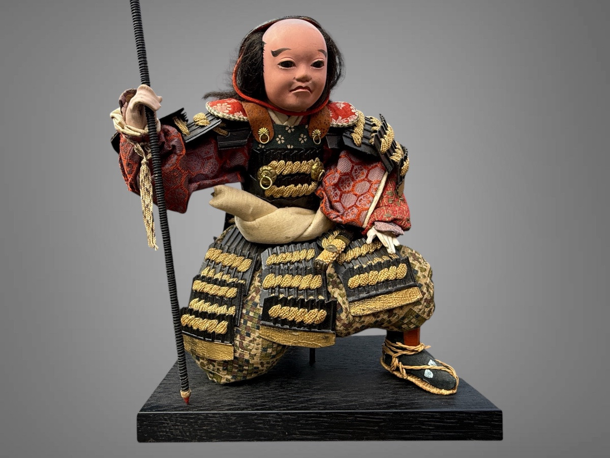 Poupée Musha Ningyô Figurant un écuyer - Période Showa (1926-1989).-photo-8