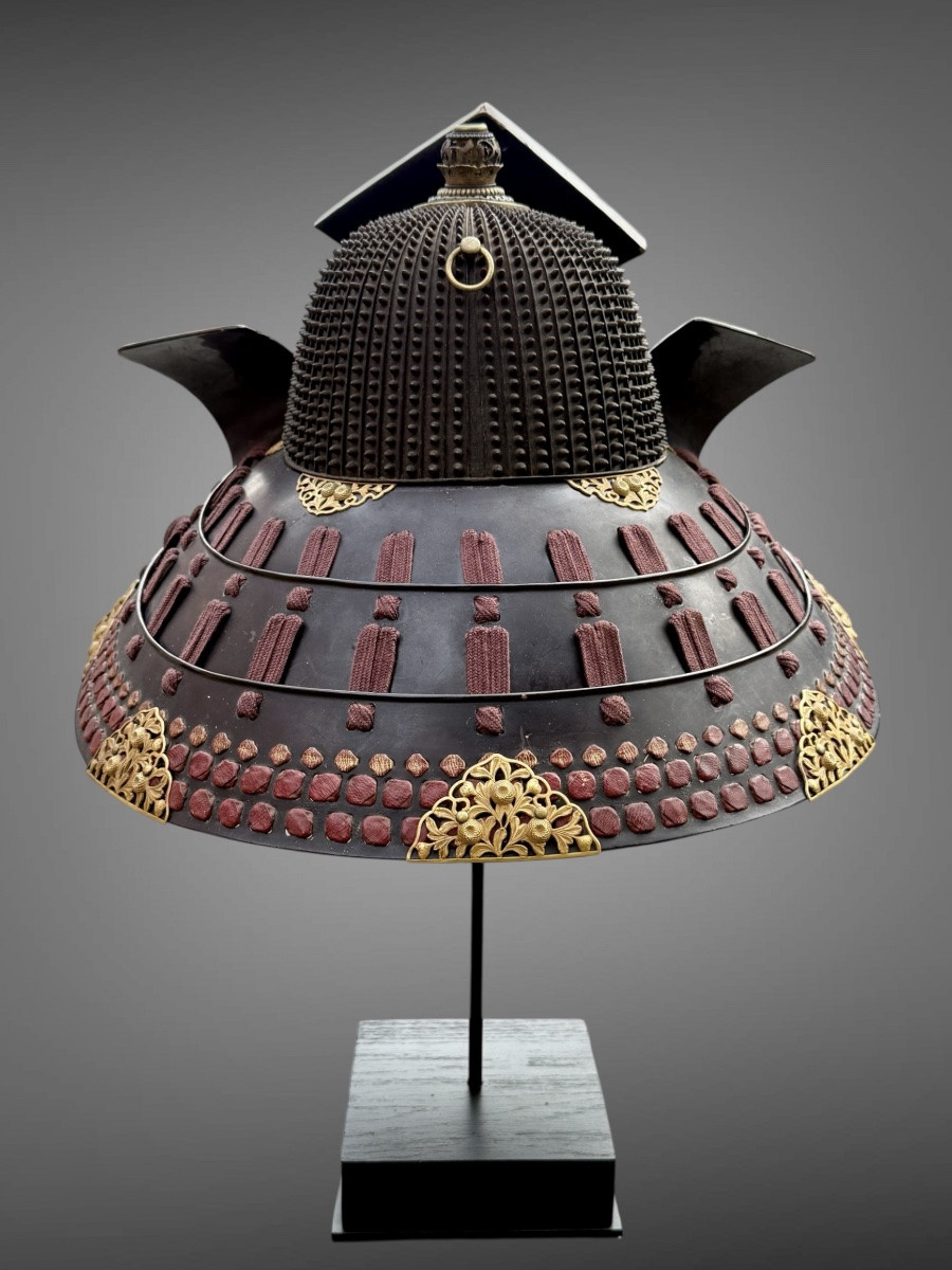 Kabuto Set Of 62 Blades + Mempo Tengu Of A Samurai From The Takeda Clan - Edo Period (1603-1868)-photo-3