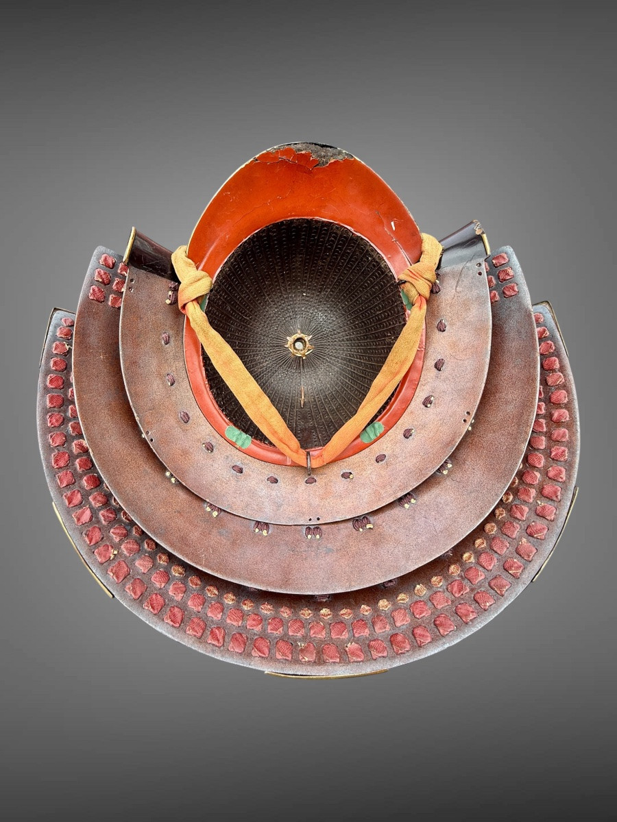 Kabuto Set Of 62 Blades + Mempo Tengu Of A Samurai From The Takeda Clan - Edo Period (1603-1868)-photo-5