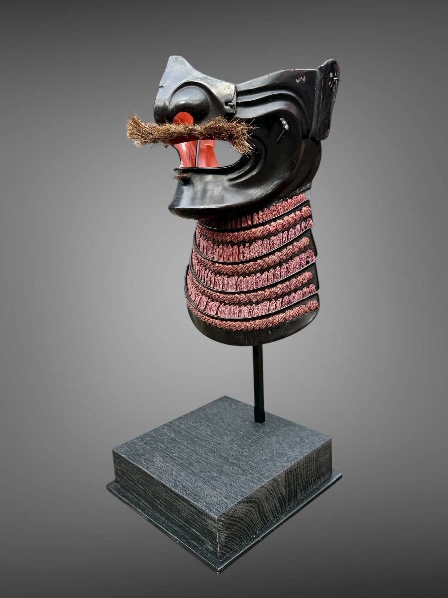Half Samurai Mempo Mask - Edo Period (1603-1868).-photo-2