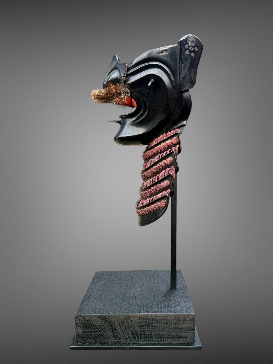 Half Samurai Mempo Mask - Edo Period (1603-1868).-photo-3