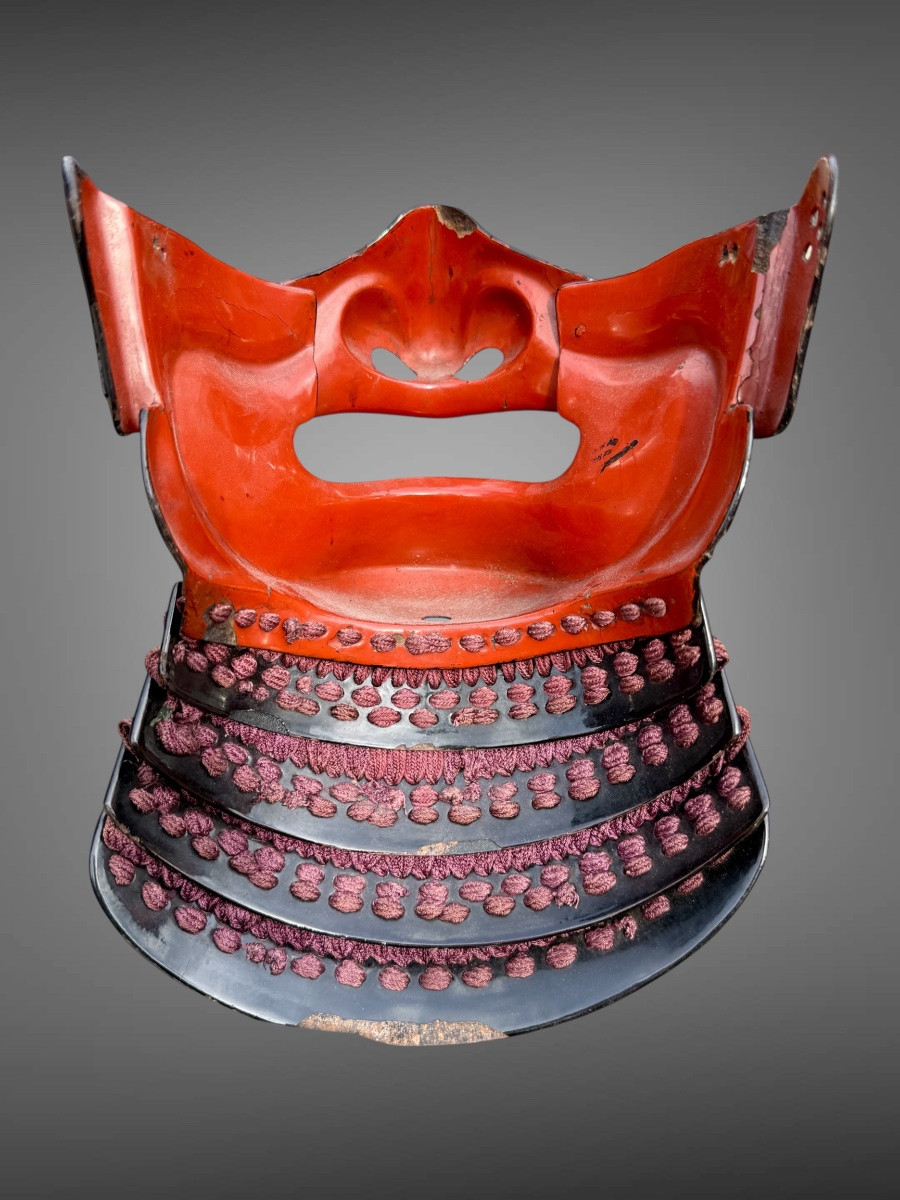 Half Samurai Mempo Mask - Edo Period (1603-1868).-photo-2