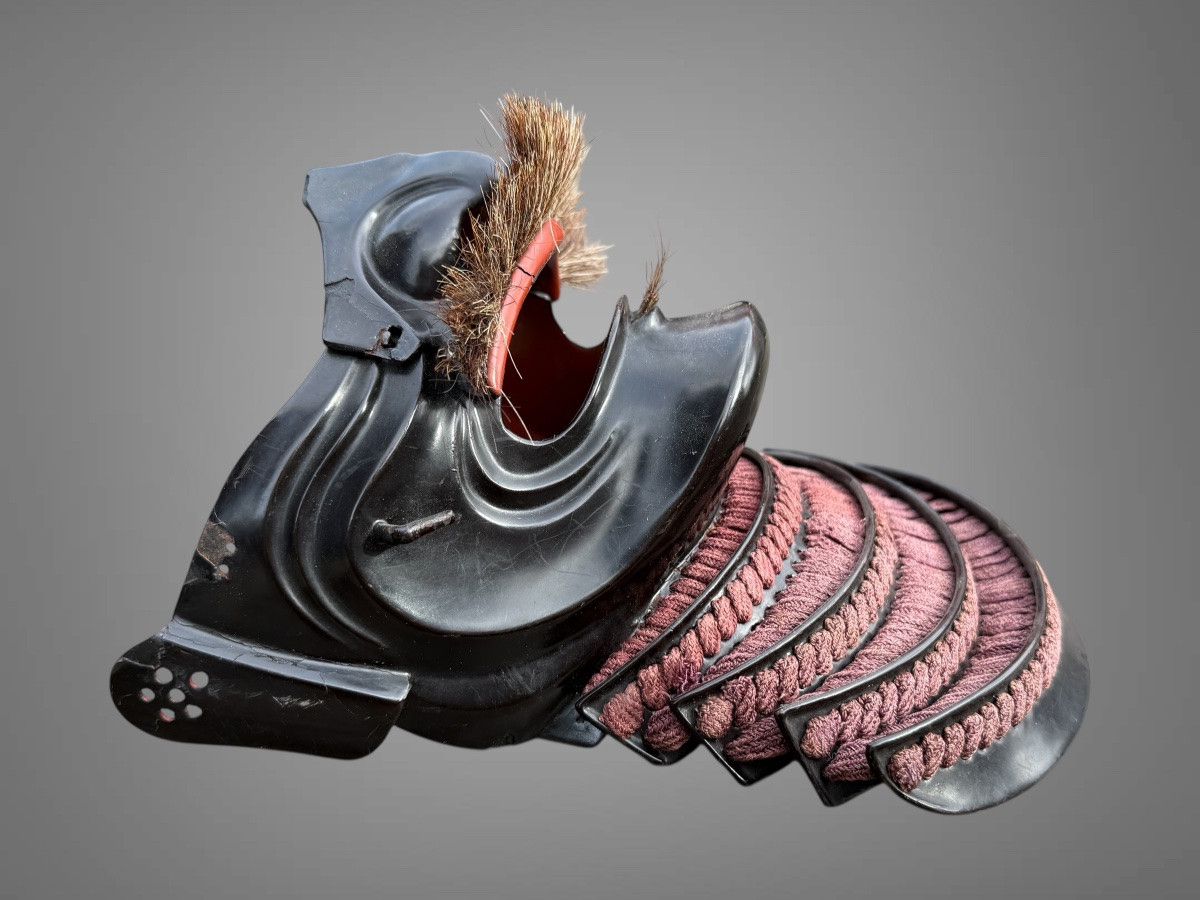 Half Samurai Mempo Mask - Edo Period (1603-1868).-photo-3